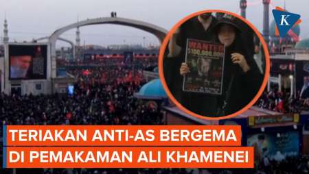 Teriakan Anti-AS Bergema di Kota Qom Saat Ribuan Warga Iran Hadir Pemakaman Ali Khamenei
