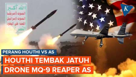 Drone MQ-9 Reaper AS Kembali Ditembak Jatuh Rudal Houthi Yaman