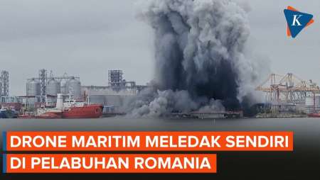 Detik-detik Drone Maritim Meledak Sendiri Di Pelabuhan Romania
