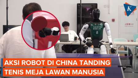 Aksi Robot Di China Tanding Tenis Meja Lawan Manusia