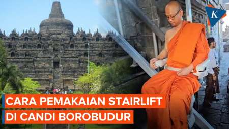 Dipasang Saat Kunjungan Prabowo-Macron, Begini Cara Kerja Stairlift di Candi Borobudur