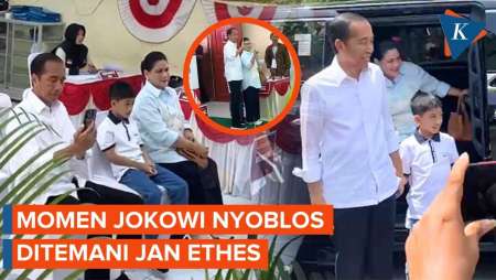 Momen Jokowi dan Iriana Nyoblos Ditemani Jan Ethes