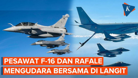 Jet Tempur F-16 TNI AU Terbang Bersama dengan Rafale Perancis