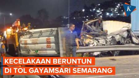 Kecelakaan Beruntun Libatkan 15 Kendaraan di Tol Gayamsari Semarang