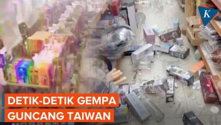 Detik-detik Gempa Guncang Taiwan, Barang-barang Di Toko Berserakan
