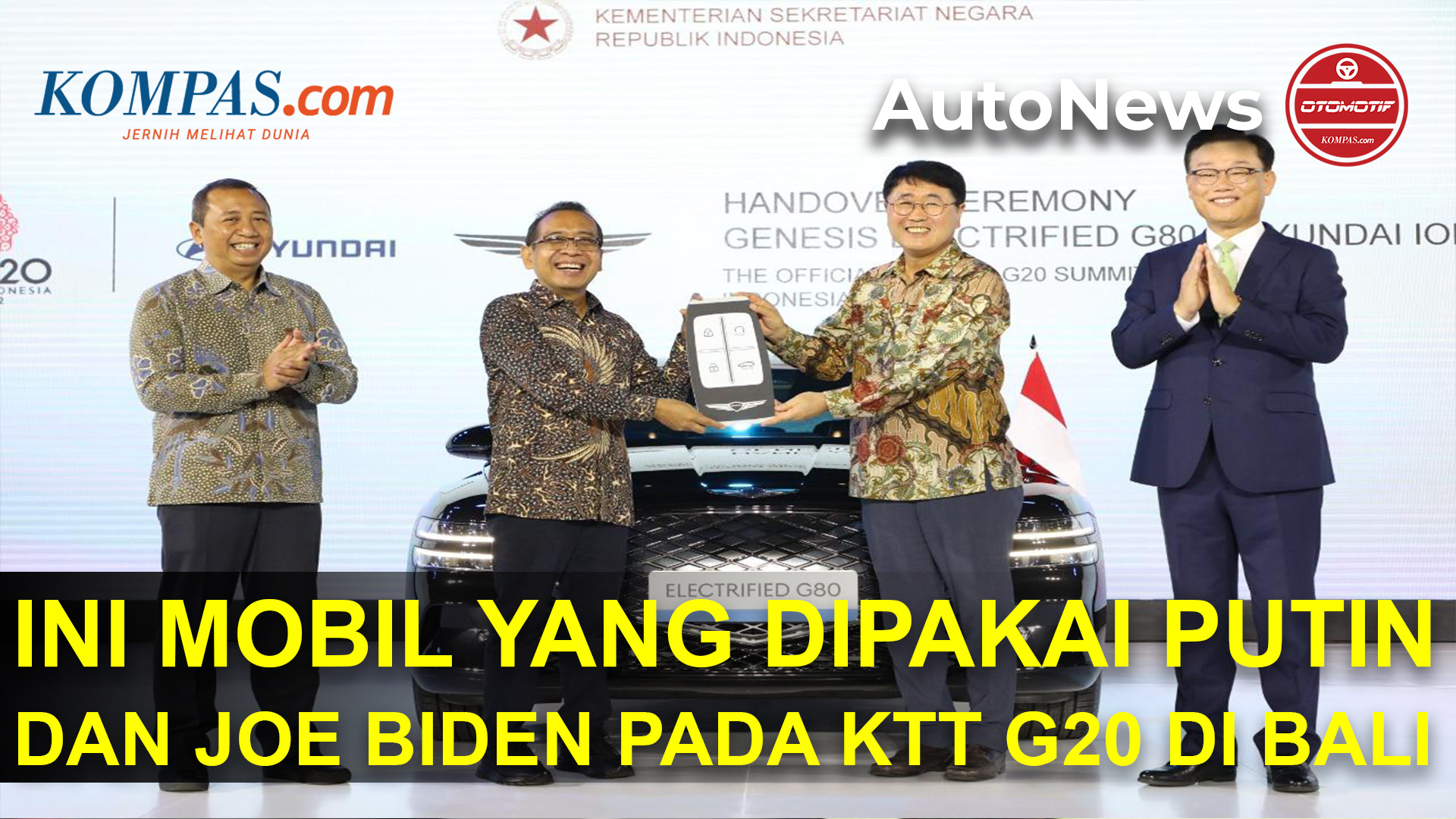 Hyundai Resmi Serahkan 393 Unit Kendaraan Listrik untuk KTT G20
