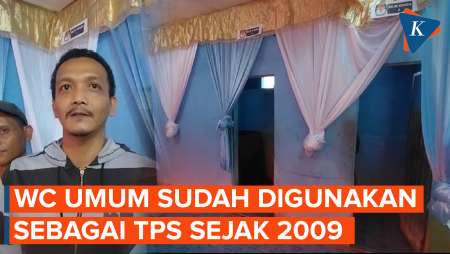 Aksi Warga Tasikmalaya Sulap WC Umum Jadi TPS Pencoblosan Pilpres 2024