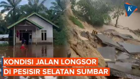 Kondisi Terkini Jalan Longsor di Pesisir Selatan Sumbar Akibat Hujan Lebat