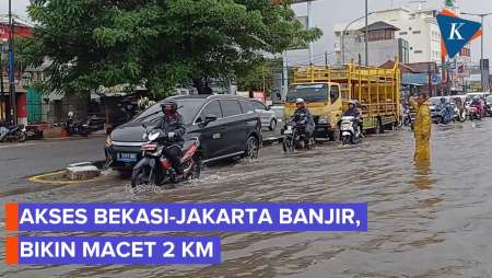 Banjir, Jalan Sultan Agung Penghubung Bekasi-Jakarta Macet 2 Kilometer