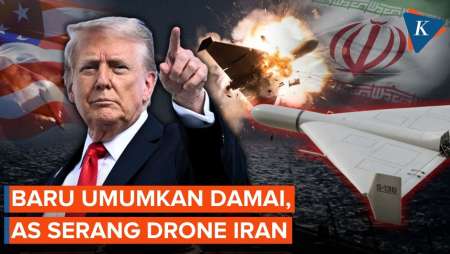 Trump Baru Umumkan Damai, AS Tembak Jatuh 2 Drone Iran Di Selat Hormuz