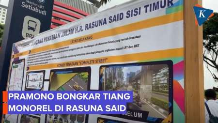 Pramono Bongkar Tiang Monorel Di Jalan HR Rasuna Said