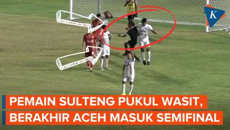 Ricuh Laga Aceh vs Sulteng di PON XXI, Pemain Pukul Wasit