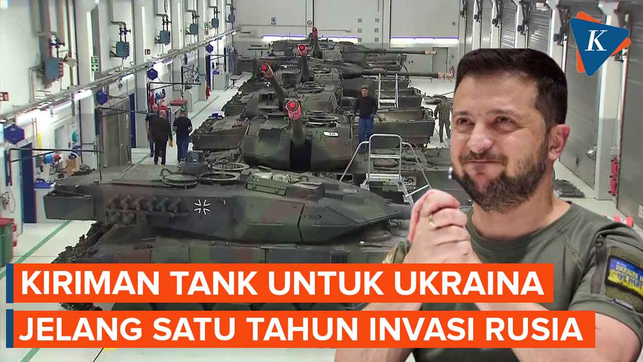 Jelang Setahun Invasi Ukraina Terima Bantuan Ratusan Tank