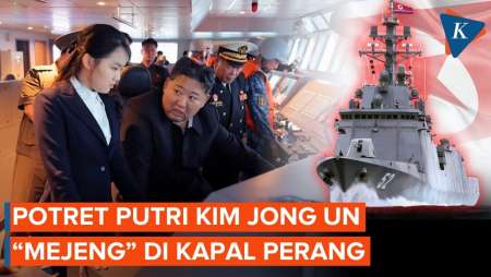 Potret Putri Kim Jong Un Tinjau Di Kapal Perang Korea Utara Dampingi Sang Ayah