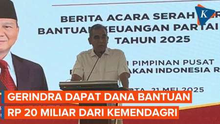 Gerindra Dapat Dana Bantuan Parpol Rp 20 Miliar dari Pemerintah