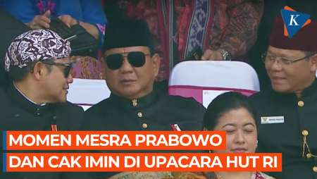 Akrabnya Prabowo dan Cak Imin Asik Ngobrol Sebelum Upacara HUT ke-78 RI