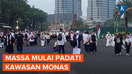 Suasana Jelang Aksi Bela Palestina di Monas