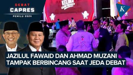 Momen Jazilul Fawaid dan Ahmad Muzani Berbincang Saat Jeda Debat Pilpres 2024