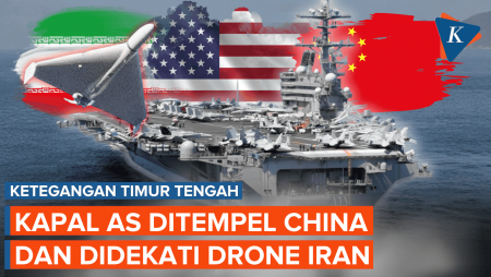 Ketegangan Timur Tengah: Kapal Induk AS Ditempel Kapal China Dan Didekati Drone Iran