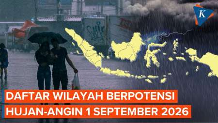 BMKG Peringatkan Hujan Lebat 1-2 September 2026, Ini Daftar Wilayahnya