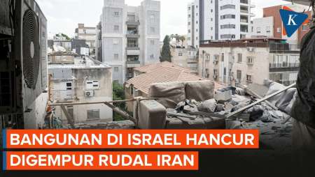 Penampakan Bangunan Di Tel Aviv Hancur Dirudal Iran