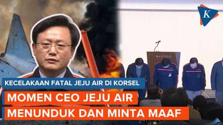 Momen CEO Jeju Air Menunduk dan Minta Maaf Usai Pesawatnya Jatuh di Bandara Muan Korsel