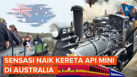 Penampakan Kereta Api Mini di Australia Lengkap dengan Stasiunnya