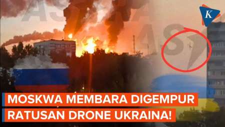 Detik-detik Drone Ukraina Hantam PLTP Rusia, Kilang Minyak Di Moskwa Membara!