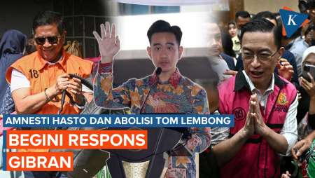 Respons Gibran soal Amnesti Hasto dan Abolisi Tom Lembong
