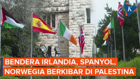 Palestina Kibarkan Bendera Spanyol, Norwegia, dan Irlandia di Tepi Barat