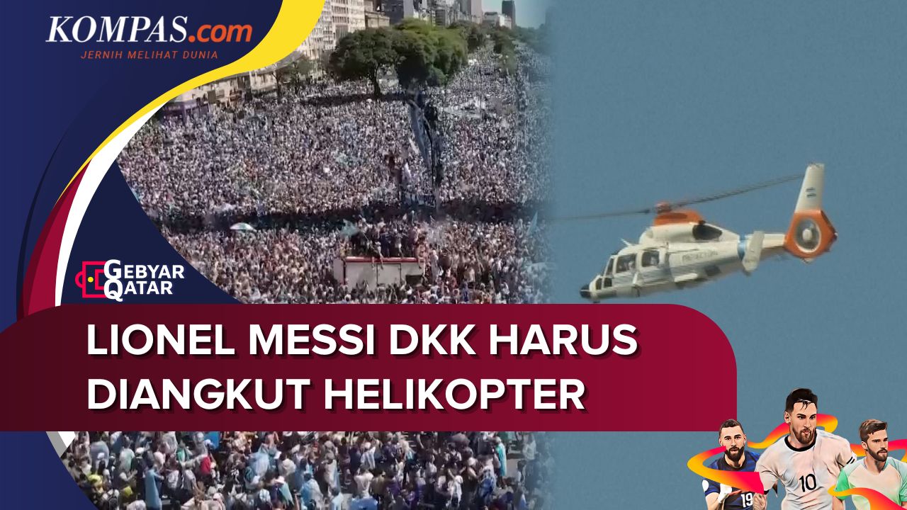 Parade Juara Piala Dunia Argentina di Buenos Aires Penuh Sesak hingga Messi Naik Helikopter