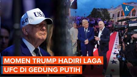Momen Trump Hadiri Laga UFC di Gedung Putih, Dinyanyikan "Happy Birthday"