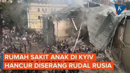 Penampakan Rumah Sakit Anak di Kyiv yang Hancur Diserang Rudal Rusia