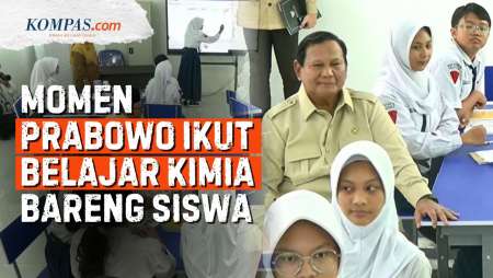 Prabowo Ikut Belajar Kimia-Fisika Bareng Siswa SMPN 4 Bekasi