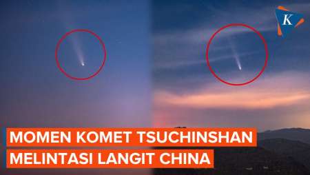 Penampakan Komet Langka Tsuchinshan-ATLAS di Langit China