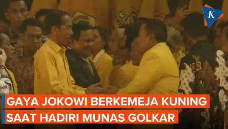 Hadiri Munas Golkar, Jokowi Pakai Kemeja Kuning