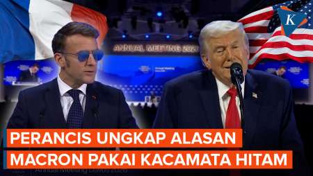 Usai Diejek Trump, Perancis Ungkap Alasan Macron Pakai Kacamata Hitam Di Davos