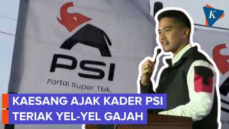 Momen Kaesang dan Kader PSI Teriak Yel-yel Gajah