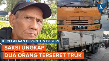 Detik-detik Kecelakaan Beruntun 8 Kendaraan di Slipi Jakbar, Dua Orang Terseret Truk