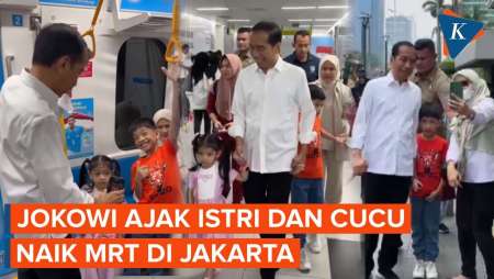 Momen Jokowi Ajak Jan Ethes dan Lembah Manah Naik MRT