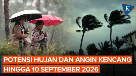 Daftar Wilayah Berpotensi Hujan Lebat-Angin Kencang Hingga 10 September 2026