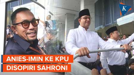 Anies-Imin Daftar Ke KPU Naik Land Rover Disopiri Sahroni