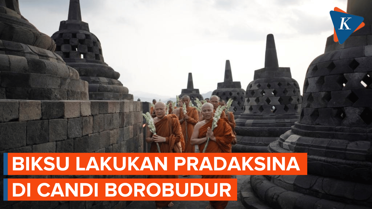 Tiba di Borobudur, Biksu Thudong Laksanakan Pradaksina