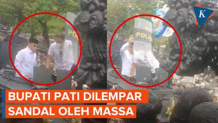 Bupati Pati Sudewo Dilempar Sandal Saat Temui Massa, Langsung Masuk Rantis