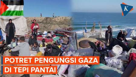Kondisi Warga Palestina yang Mengungsi di Tepi Pantai
