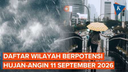 BMKG Peringatkan Potensi Hujan Lebat Besok 11 September 2026, Ini Wilayahnya