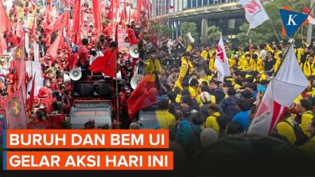 Buruh Gelar Demo Di Jakarta Hari Ini, BEM UI Adakan Aksi Serba Hitam
