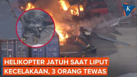 Helikopter Jatuh dan Terbakar Saat Meliput Kecelakaan di AS, 3 Orang Tewas