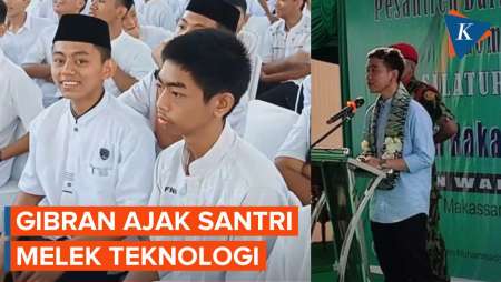 Momen Gibran Kunjungi Ponpes di Makassar, Ajak Santri Melek Teknologi