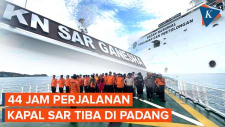 Tempuh 44 Jam Perjalanan Bawa Bantuan, KN Ganesha Milik SAR Tiba Di Padang